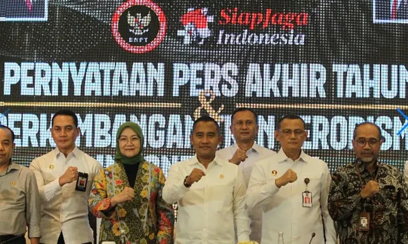 Konferensi pers BNPT. Foto: Dok.SinPo.id)