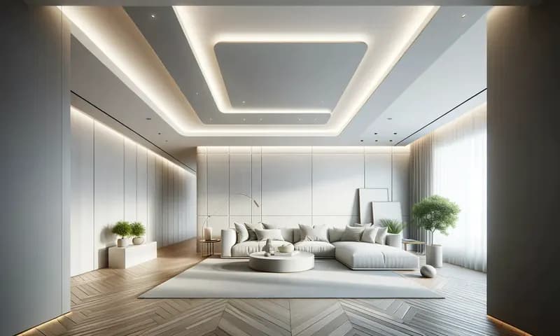 Inspirasi desain plafon ruang tamu (Foto: PARBOABOA/Wanovy Hutapea)