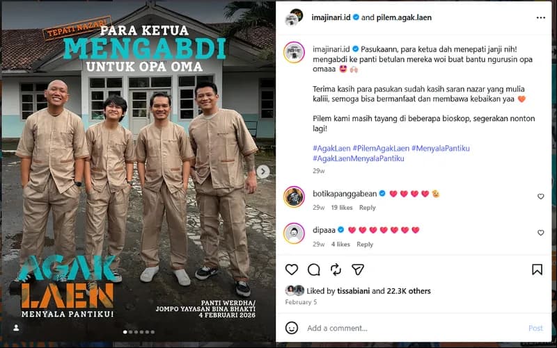 Tuntas sudah janji (Sumber: instagram/imajinari.id)